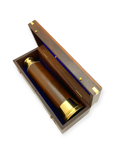 Télescope en laiton poli de 14 pouces de qualité supérieure avec support en bois et boîte de rangement, jumelles nautiques classiques, décoration créative pour la maison - Product Image 3