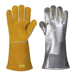 Guantes de Soldadura de Cuero Vacuno de Primera Calidad, Aluminizados, Duraderos, Resistentes al Calor y Chispas, Venta al Por Mayor - Product Image 1
