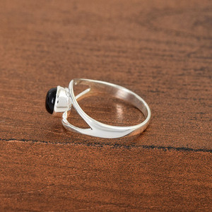 Handcrafted 925 <b>Sterling</b> <b>Silver</b> Bohemian Elegant Bezel <b>Set</b> <b>Ring</b> With Black Onyx Gemstone And Diamond Fine <b>Rings</b> Designer Jewelry - Product Image 5