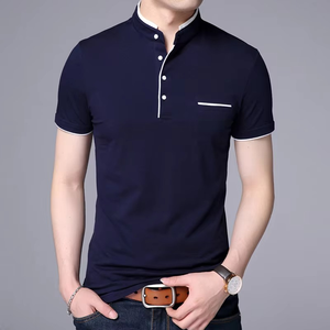 Camiseta de Lona Sólida de Alta Calidad 100% Algodón con Logotipo Bordado Personalizado para Hombre, Ropa Deportiva Casual, Ropa Urbana de Secado Rápido - Product Image 2