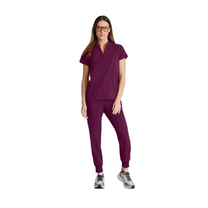 Vente en gros uniformes d'hôpital combinaison 2 pièces pour infirmière vêtements médicaux extensibles à manches courtes à séchage rapide pour les hôpitaux - Product Image 1