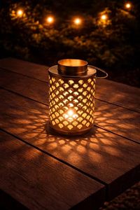 Moroccan Style Brass Lantern Decorative Candle Holder <b>Heat</b> Resistant Hanging Home Garden Outdoor <b>Lighting</b> - Product Image 2