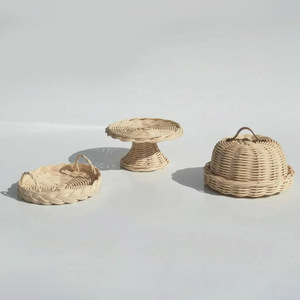 Kids kitchen toy and tea <b>set</b> charming rattan <b>teapot</b> & serving cups low price natural baby toys - Product Image 3