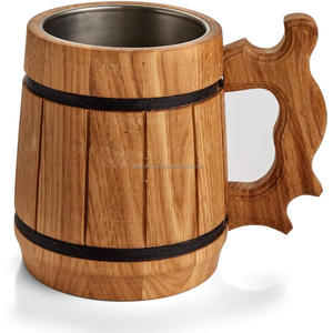 Tasse à boire en bois naturel à usage multiple pour la bière, le thé, la tasse à café avec poignée Tasse à bière Tasse à thé créative par FWE - Product Image 6