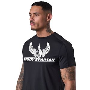 Camiseta de entrenamiento con gráficos negros para hombre, cuello redondo, manga corta, atlética, para gimnasio, entrenamiento, fitness, correr, ropa deportiva informal, ropa deportiva - Product Image 3