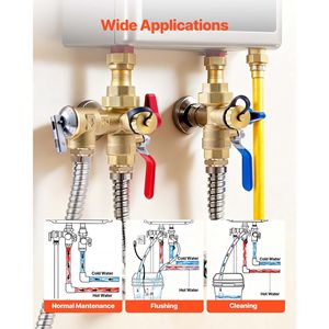 Kit Valvole di Servizio per Scaldabagno Senza Serbatoio da 3/4" (2 Pezzi) per Valvole di Isolamento e Scarico Pressione NPT da 3/4" - Product Image 5