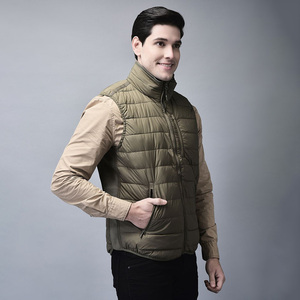 Chaleco acolchado de invierno formal cálido y ligero para hombre, chaqueta sin mangas para exteriores con múltiples bolsillos de secado rápido para viajes - Product Image 1