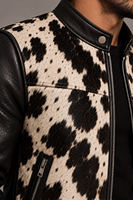 Veste de motard en cuir de vache véritable de qualité supérieure pour homme, noir et blanc, style café racer, veste streetwear de luxe personnalisée pour homme
