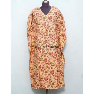 Caftán Maxi 100% Hecho a Mano en Algodón con Estampado Indio para Mujer, Ecológico, Cintura Natural, Corte Regular, Ropa Casual de Verano y Primavera - Product Image 1