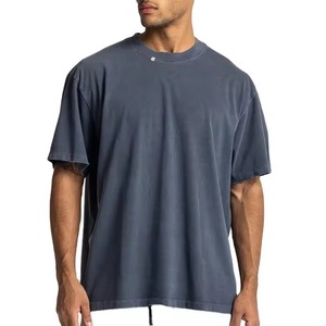 Camisetas de Algodón 100% para Hombre, Diseño Personalizado con Logotipo, Camisetas Blancas Lavadas de Alta Calidad, Camiseta Oversize con Hombros Caídos para Hombre - Product Image 1