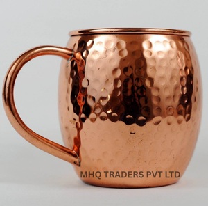 Tasses à Moscow Mule en cuivre martelé personnalisées, 350-400 ml, style vintage, prix abordable, en promotion - Product Image 4