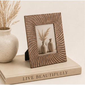 Handmade Wood Photo <b>Frame</b> with Spiral Carved Design <b>Vintage</b> Wood <b>Picture</b> <b>Frame</b> for Tabletop Display Wholesale Custom Home Decor - Product Image 4