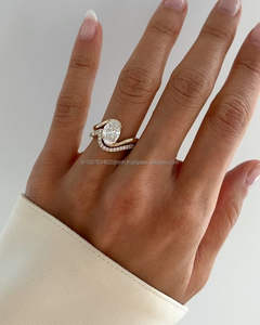 IGI/GIA Lab Grown Cut Diamond Vintage 14K Anillo de boda/compromiso amarillo Unisex Oro blanco fino para fiesta de aniversario-Worthy - Product Image 3