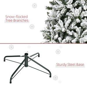 Sapin de Noël artificiel vert non éclairé de 7,5 pieds de haut, en pin floqué avec des branches réalistes - Product Image 4