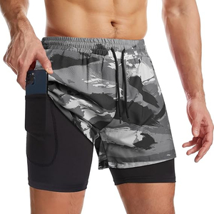 Shorts de sport 2-en-1 personnalisés pour hommes, anti-transpiration, pour l'entraînement, la course et la gym, avec service OEM - Product Image 5