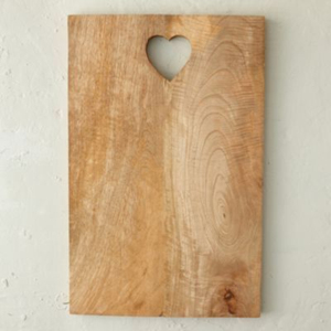 Planche à découper en bois écologique avec poignée en forme de cœur, planche à découper en bois naturel de qualité supérieure et plateau à fromages et charcuterie - Product Image 1