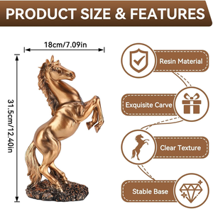 Escultura Decorativa de Caballo Dorado para Mesa, Figura Decorativa para el Hogar, Oficina, Sala de Estar y Decoración de Interiores de Lujo - Product Image 6