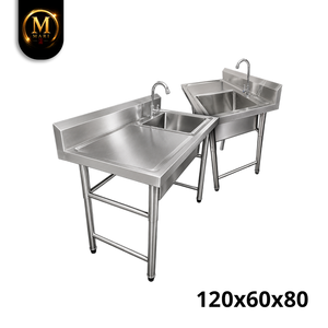 Superb Stainless Steel Single Bowl <b>Sink</b> Left Platform 0.8mm Thickness Freestanding Commercial Kitchen Washing <b>Drainer</b> Unit - Product Image 3