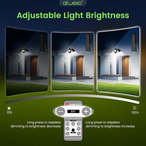 25W LED Security Flood Lights 2000LM Outdoor Motion Sensor Remote Dimmable Brightness 3000K-6500K Color <b>Range</b> - Product Image 5