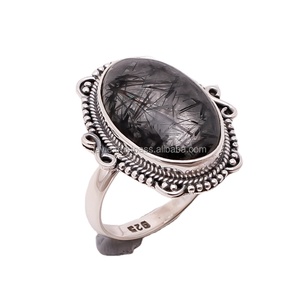 Bague rutile naturelle en argent sterling 925, vente en gros, bijoux faits à la main, fabricant de bagues en argent fin - Product Image 1