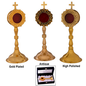Mini Brass Reliquary with <b>Cross</b> <b>Top</b> | Catholic Relic Holder – DOUBLE VEE EXPORTS - Product Image 1