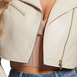 New Arrival Full Sleeve Women <b>Leather</b> Crop <b>Jacket</b> Women Wear Cow Hide Stuff Women <b>Leather</b> Crop <b>Jacket</b> - Product Image 4