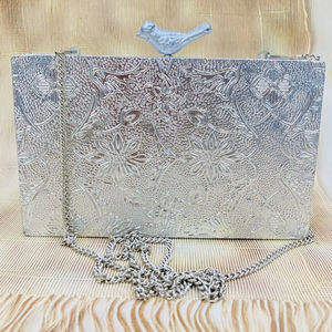 Handcrafted Wooden Evening <b>Clutch</b> for Women Designer <b>Wedding</b> & Party Wear <b>Bag</b> - Product Image 1