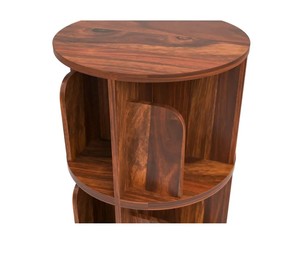 Wholesale 360 Degree Rotating Solid Wood Bookshelf 2-Tier Tabletop Book Organizer Desk <b>Bookcase</b> | Pindel Handicraft - Product Image 2