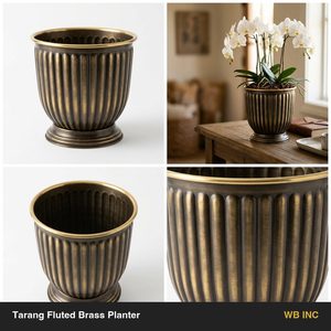 Nouvelle conception de jardinière en laiton de 24 cm pour la décoration de la maison, les hôtels et les mariages - Product Image 6