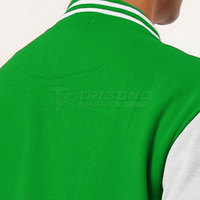 Blouson universitaire grande taille pour homme avec logo frontal, en tissu coton/laine écologique et imperméable, col montant, idéal pour l'extérieur - Vente en gros