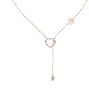 Collares de diseño de corazón de Gran oferta de moda collares colgantes de boda de plata de Zirconia cúbica blanca brillante para mujer - Product Image 2