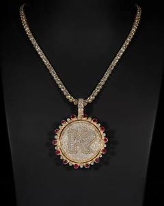 Chaîne cubaine pour homme en argent sterling 925, faite à la main, avec pendentifs et breloques en diamant Moissanite VVS1 - Product Image 1