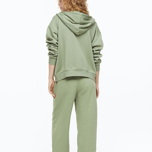 Sweat-shirts à capuche pour homme en molleton 100% côtelé, avec fermeture éclair et surpiqûres contrastées. - Product Image 2