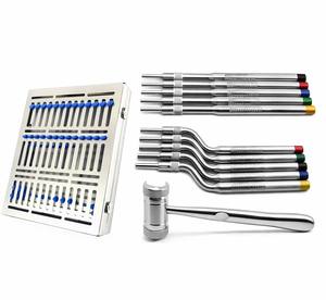Kit de 12 Osteótomos Dentales para Levantamiento de Senos, Instrumentos Quirúrgicos para Implantes, Martillo Quirúrgico y Casete de Esterilización - Product Image 3