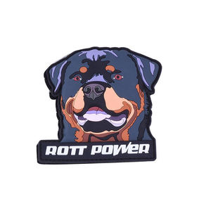 Patch en caoutchouc 3D Rott Power avec motif Rottweiler en relief, thermocollant et brodé pour chapeaux et jeans - Couleurs et tailles personnalisées - Product Image 2