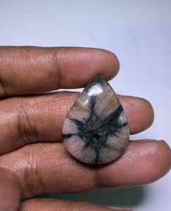 Colgante de Piedra Preciosa Natural de Chiastolita Marrón, Cabujón de Cristal Pulido, Chiastolita Natural para Joyería - Product Image 4