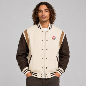 Veste universitaire pour hommes en gros, logo personnalisé, douce, confortable, décontractée, style baseball, streetwear, haute qualité - Product Image 1