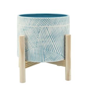 White Ceramic Flower <b>Pot</b> Geometric Pattern Planter Modern <b>Succulent</b> Planter Desktop Decor - Product Image 3