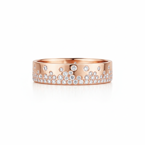 Bague de fiançailles empilable en or massif 9K 10K 14K 18K avec diamants de laboratoire taille ronde, couleur DEF, clarté VS VVS, certifiés IGI - Product Image 5