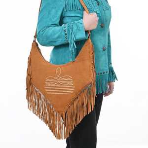 Western Suede Leather <b>Crossbody</b> <b>Bag</b> Custom Made Floral Hand Carving Bohemian Western Saddle Blanket Tote <b>Bag</b> - Product Image 4