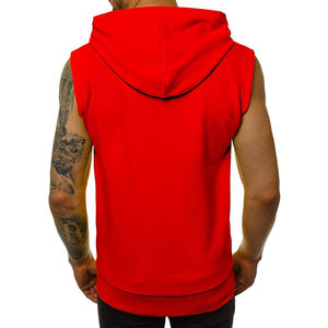 Best Selling Men's Workout Gym Hoodies Lightweight Comfortable Polyester/Cotton Solid Color Sleeveless Vintage Winter Streetwear - Product Image 2