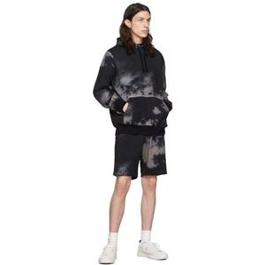 Sweat à capuche surdimensionné noir à cordon de serrage pour homme, imprimé graphique tie-dye hip-hop personnalisé - Product Image 3