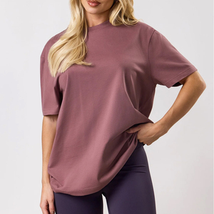 Camisetas de Mujer Vintage de Punto Sólido con Cuello Redondo, Transpirables, de Secado Rápido, Corte Regular, 100% Algodón Ecológico, Camiseta de Verano para Mujer - Product Image 1