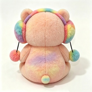 Oso de peluche arcoíris personalizado, oso de peluche en colores pastel, oso de peluche sentado, oso de peluche con efecto tie-dye, oso de peluche rosa - Product Image 4