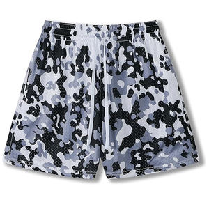 Shorts de sport amples pour hommes, personnalisables avec logo, imprimé motif arbre et jungle, camouflage 2 en 1, en toile 100% polyester, coupe-vent, avec cordon de serrage, vente en gros - Product Image 6
