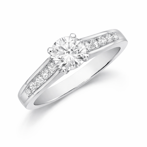 Excelente Anillo de Bodas con Diamante Redondo Real de 1.00 TCW en Oro Blanco de 14K |   Anillo de Compromiso Clásico con Diamantes para Mujer, Joyería Fina - Product Image 3