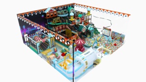 Premium Indoor Plastic <b>Play</b> Center with Ball Pool, Slide, Climbing Wall and Basketball Hoop for Kids Home Playground - Product Image 2