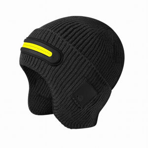 Bonnet tricoté à la main avec lumière LED, finition délavée unie, 100 % acrylique, isolation avancée pour le cyclisme, bonnet unisexe en tricot élastique - Product Image 2