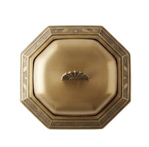 Beurrier plaqué or avec couvercle, sur mesure, design classique, métal poli, pour la cuisine et les réceptions - Product Image 4
