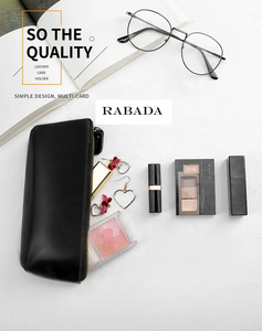 RABADA Real Leather Brown Travel <b>Makeup</b> Pencil Bag Leather Cosmetic Bag for Wholesale - Product Image 5